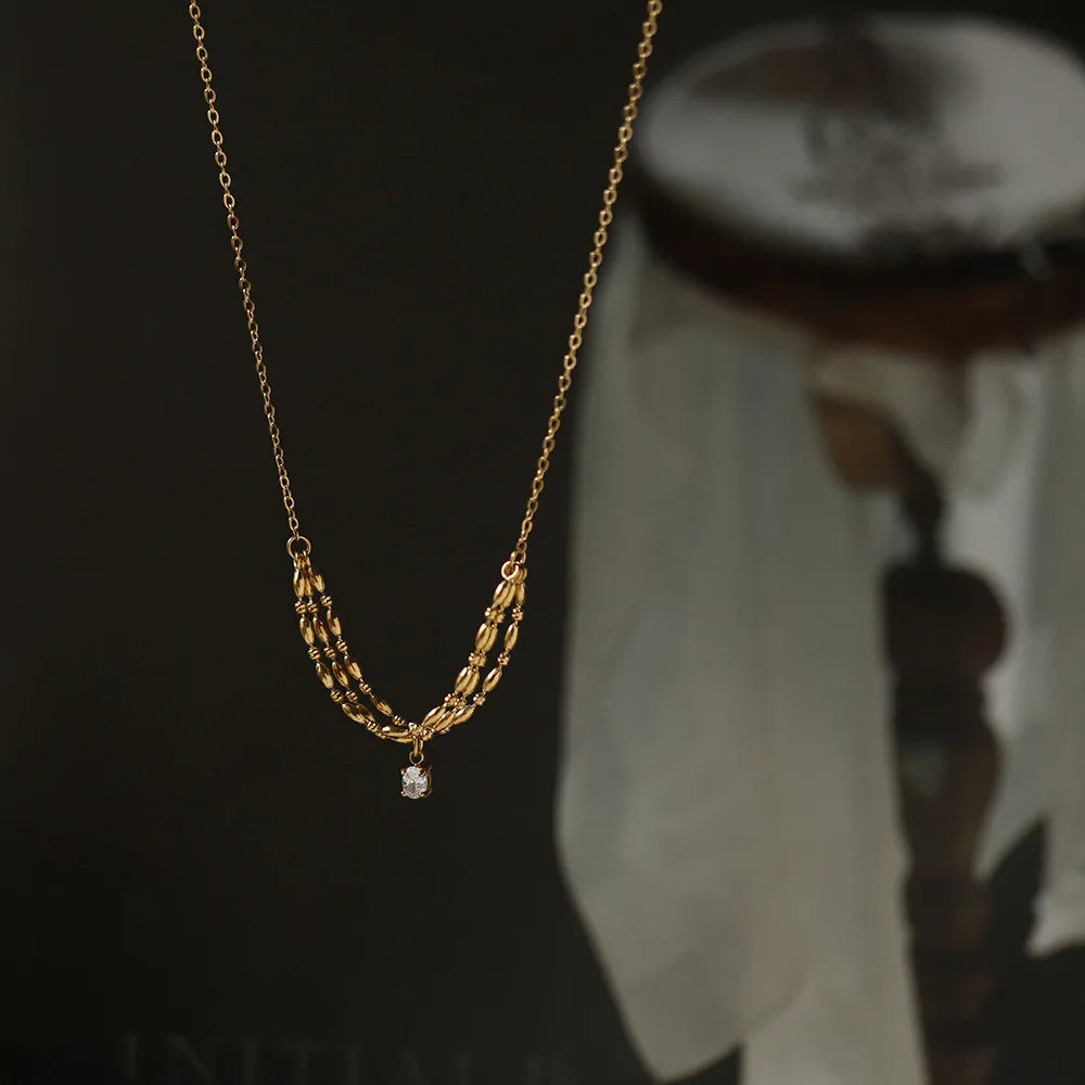 Collier en Acier Inoxydable 316L Plaqué Or 18 carats - Bijou Mon Amour