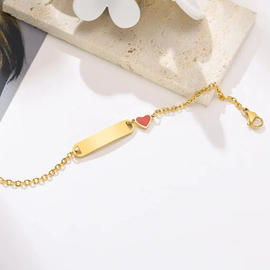 Bracelet personnalisable & ajustable avec coeur – Acier Inoxydable Hypoallergénique - Bijou Mon Amour