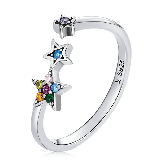 Bague ajustable Colorée en Argent Sterling 925 & Zirconium - Bijou Mon Amour