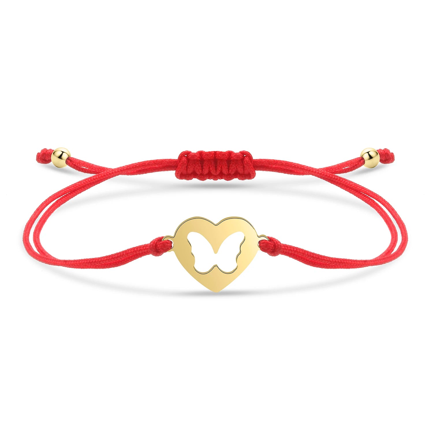 Bracelet papillon câlin en acier inoxydable et cordon ajustable en coton doux - Bijou Mon Amour