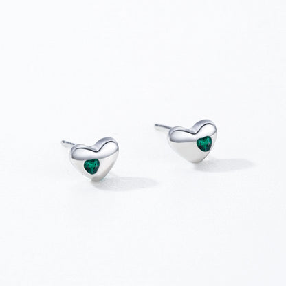 Boucles d’Oreilles en Argent Sterling 925 & Zirconium Petit coeur espoir - Bijou Mon Amour