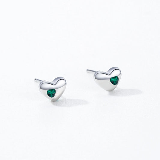 Boucles d’Oreilles en Argent Sterling 925 & Zirconium Petit coeur espoir - Bijou Mon Amour