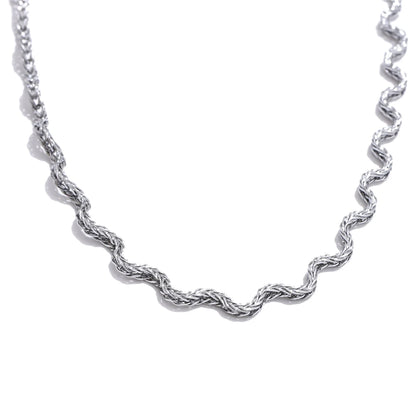 Collier Chaîne Ondulée acier inoxydable Plaqué Or PVD - Bijou Mon Amour