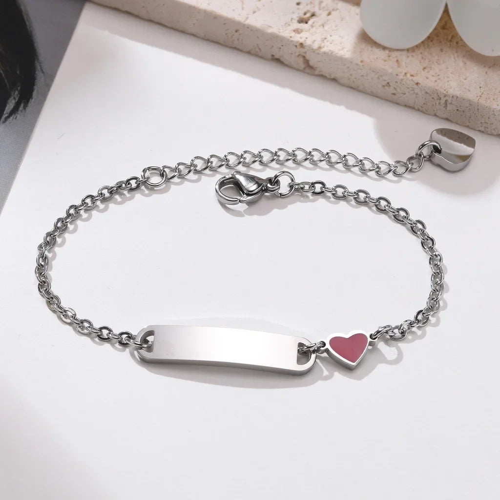 Bracelet personnalisable & ajustable avec coeur – Acier Inoxydable Hypoallergénique - Bijou Mon Amour