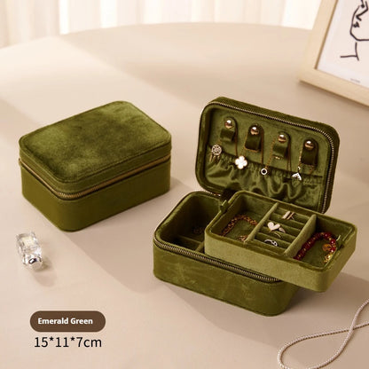 Boîte à Bijoux Portable en Velours premium – Double Couches - Bijou Mon Amour