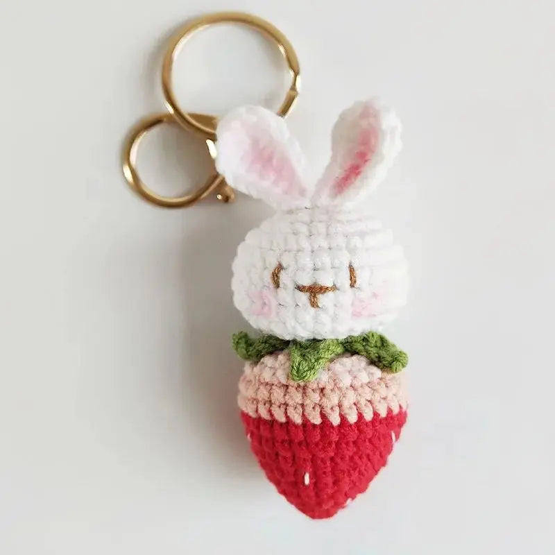 Porte-clés en Crochet Fait Main réassurance & repère- Famille lapin - Bijou Mon Amour