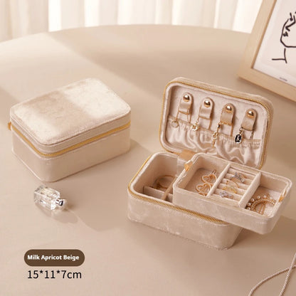 Boîte à Bijoux Portable en Velours premium – Double Couches - Bijou Mon Amour