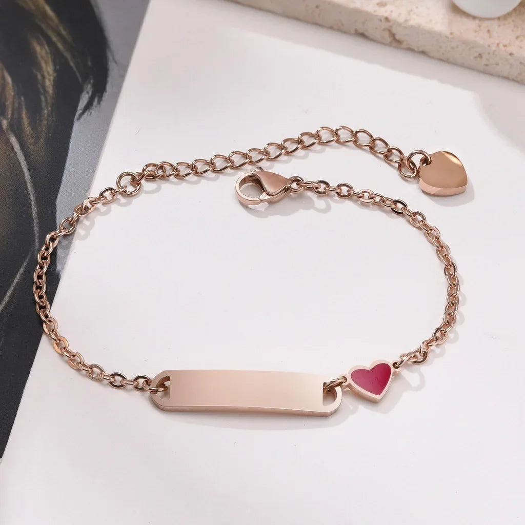 Bracelet personnalisable & ajustable avec coeur – Acier Inoxydable Hypoallergénique - Bijou Mon Amour