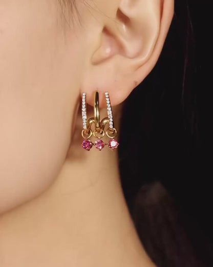 Boucles d’Oreilles en acier inoxydable et zirconium Élégance lumineuse