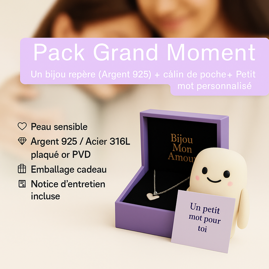 Pack rituel - Grand moment: Pour marquer une étape importante (Bijou+ accessoire repère + carte-rituel) - Bijou Mon Amour