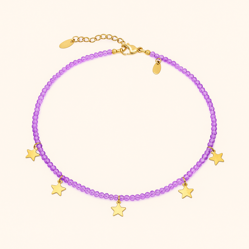 Collier Choker Étoile Cristal et Acier Inoxydable - Bijou Mon Amour